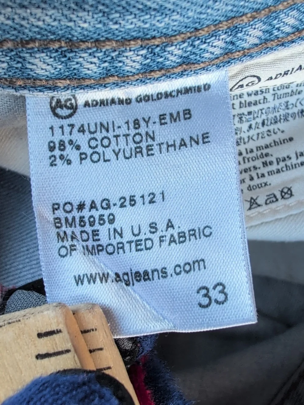 AG Adriano Goldschmied Pants Mens 33x33 Blue The Graduate Tailored Leg Denim USA